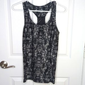 Eddie Bauer Black Grey Racerback Tank with Built in Bra Medium